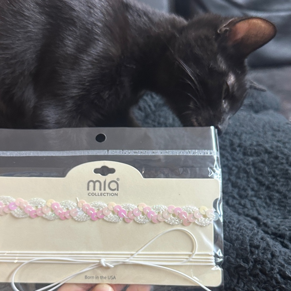 Mia Collection Pink and White Beaded choker necklace